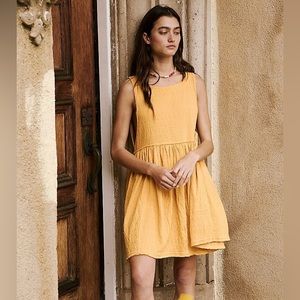 Free People I’m Still Obsessed Mini Dress in Yolk